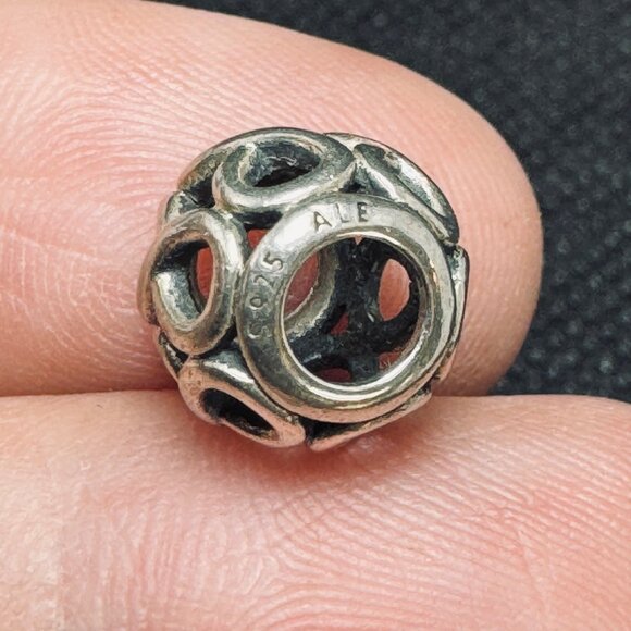 Pandora ALE Sterling Silver 925 Figure 8 Infinity Slide Charm Size 0.25'' Length - Picture 3 of 6